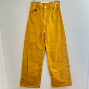 H&M | Yellow Wide Leg High Rise Jeans